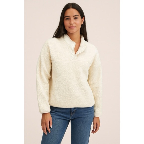 Anthropologie x Bailey /44 Snap Fleece Sherpa Pullover - Picture 1 of 11